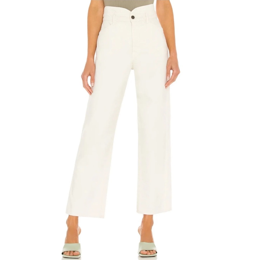 Veronica Beard Blake Classic Straight High Rise Jeans Size 29 Color Ecru
